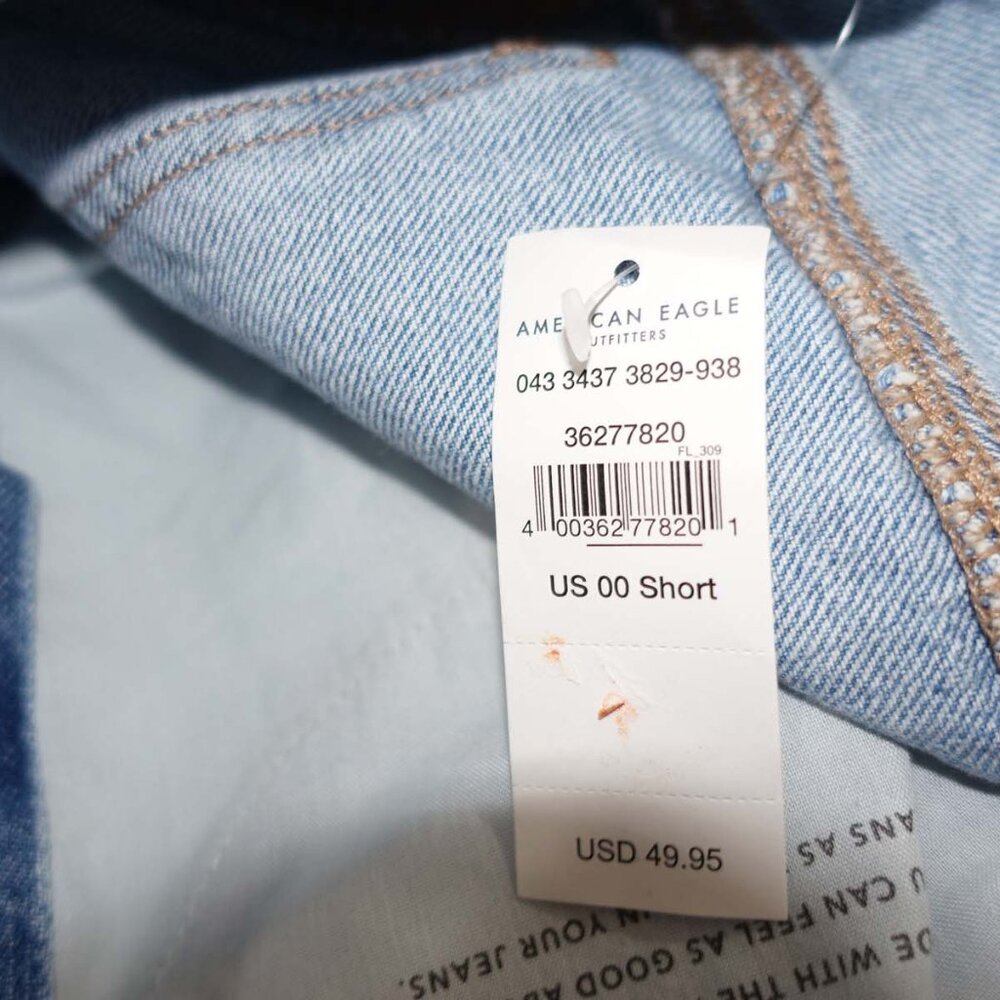 American Eagle Women's 90s Boot Cut Jeans Size 00 Short NWT Light Blue High Rise - Picture 4 of 7